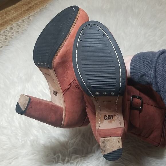 Cat Caterpillar Shonelle Knee high Distressed Leather CAT Boots - Picture 7 of 8